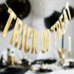 Kultainen Halloween Trick or Treat Kirjainnauha