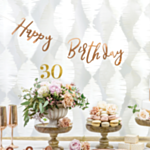 Happy Birthday Kirjainnauha Ruusukulta
