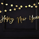 Happy New Year Kirjainnauha Kulta