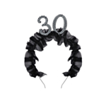 30-Vuotiaan Helmihiuspanta Musta
