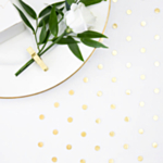 Kultapilkullinen Organza-kaitaliina Valkoinen