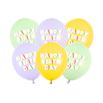 Happy Birthday Lateksipallot Pastellivärit