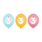 3-Vuotis Syntymäpäivä Lateksipallot