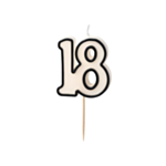 18-Vuoden Kynttilä Musta/Valkoinen