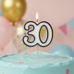 30-Vuoden Kynttilä Musta/Valkoinen