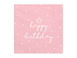 Happy Birthday -servetit, vaaleanpunaiset