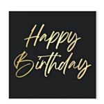 Happy Birthday Servetit Musta/Kulta