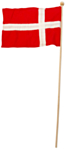 Kankainen Tanskan lippu puukepissä