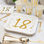 Kultaiset 18-vuotisjuhlien servetit