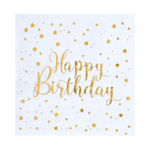 Lautasliinat Happy Birthday Kulta/Valkoinen