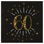 60-vuotisjuhlien Servetit Kimaltava Kultamusta