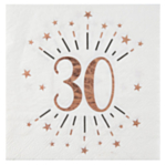30-vuotispäivän konfetti servetit, ruusukulta