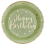 Happy Birthday Kertakäyttölautaset Oliivi