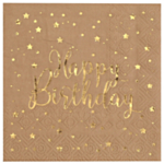 Happy Birthday Servetit Pahvinruskea