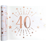 40-Vuotisjuhlien Kaitaliina Valkoinen/Ruusukulta