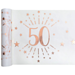 50-Vuotisjuhlien Kaitaliina Valkoinen/Ruusukulta