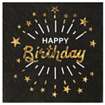 Happy Birthday Servetit Musta/Kulta