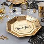 Happy New Year Pahvilautaset Kulta