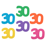 30-vuotissyntymäpäivän Pöytäkoriste Monivärinen