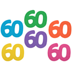 60-vuotissyntymäpäivän Pöytäkoriste Monivärinen
