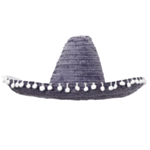 Musta sombrero pompomeilla