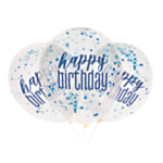 Happy Birthday Konfettipallot Sininen