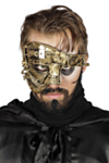 Kultainen Steampunk-puolinaamio