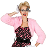 50-luvun Retro Bolero Vaaleanpunainen