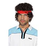 80-luvun Tennisperuukki Otsanauhalla