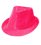 Paljetti Fedora Neonpinkki