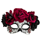 Dia de los Muertos Silmänaamio Viininpunainen