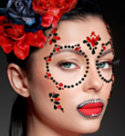 Dia de los Muertos Kasvokoristeet Punainen/Musta