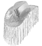 Paljetti Cowboyhattu Hopea