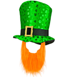 Leprechaun Silinterihattu & Parta Vihreä