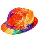 Paljetti Fedora Sateenkaari