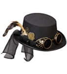 Steampunk-Hattu Laseilla