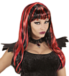 Punamusta Halloween-peruukki