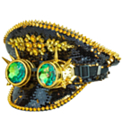 Kimalle Steampunk Kapteeninhattu Musta/Kulta