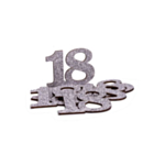 18-vuotis Pöytäkonfetti Hopea