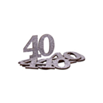 40-vuotis Pöytäkonfetti Hopea