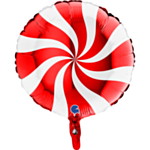 Folioilmapallo Swirly Punainen/Valkoinen