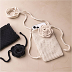 Puhelinlaukku Ruusulla DIY Musta/Beige