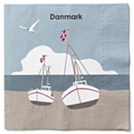 Danmark Båd Servietter Blå