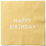 Happy Birthday Servietter Gul