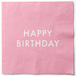 Happy Birthday Servietter Pink