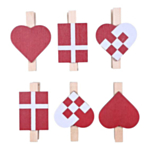 Hjerte/Flag Klemmer Rød