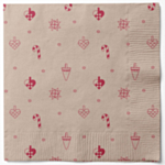 Dansk Jul Servietter Beige/Rød