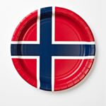Norsk Flag Paptallerkener