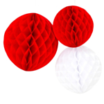 Julepynt Honeycombs Rød/Hvid