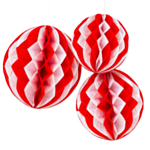 Julepynt Honeycomb Ornament Rød/Hvid